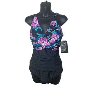 Women's Maxine Midnight Orchid One Piece Swimsuit W/ Tummy Control Size 12